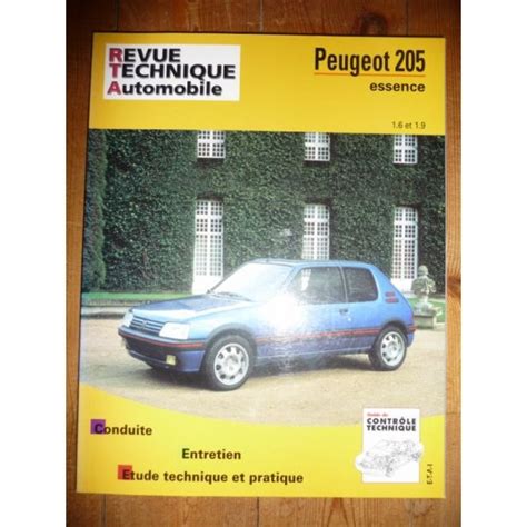 RTA Revue Technique PEUGEOT 205 Essence 1 6l Et 1 9l