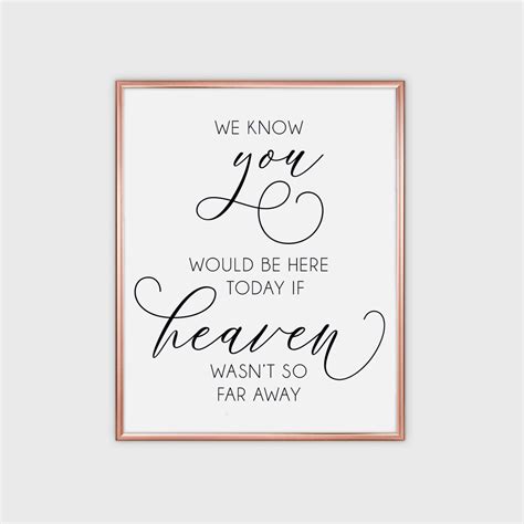 Printable Signs We Know You Would Be Here Today If Heaven Etsy