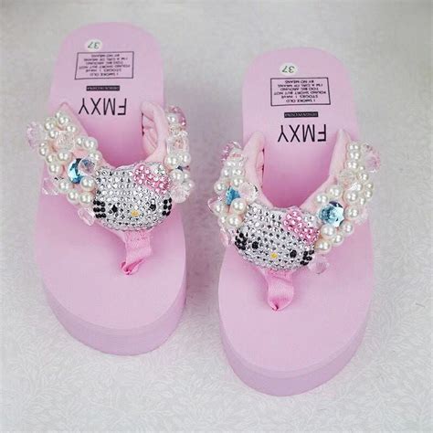 Sanrio Hello Kitty Soft Flip Flop Sandals Y2k Beach Slides Shoes Women