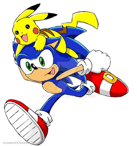 Sonic and Pikachu digitalart by S-concept on DeviantArt