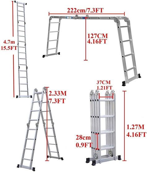 Ma Fra Multi Purpose Folding Extension Ladder M Ft Lbs