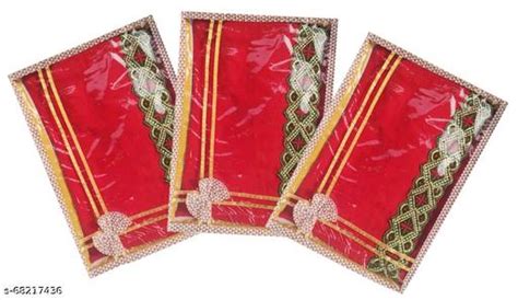 Perfectkrafts Set Of 3 Single Saree Cover Brown With 3 Inches Height