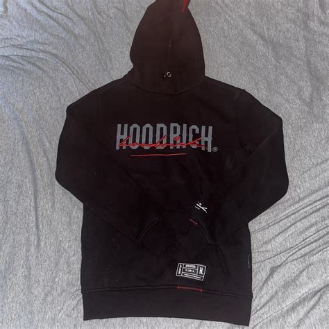 Black And Red Oversized Hoodrich Hoodie Could Fit Depop