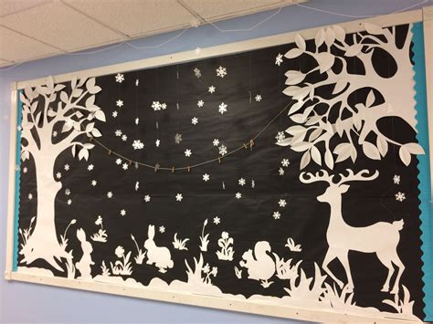 Winter Bulletin Board Decoration Art Class Teacher Middle School Art Room Christmas