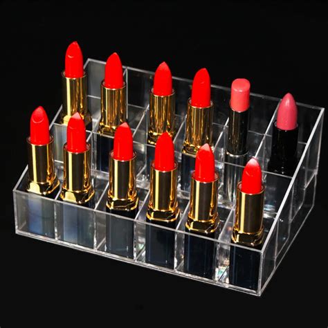 Lipstick Holder Display Stand Clear Acrylic Cosmetic Organizer Make