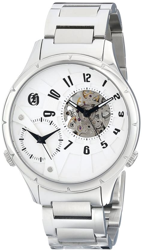 Charles Hubert Paris Mens Stainless Steel Dual Time Mechanical And