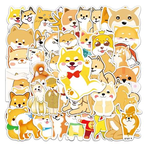 Lot De Autocollants Japonais Stickers Kawaii Chien Shiba Shibainu