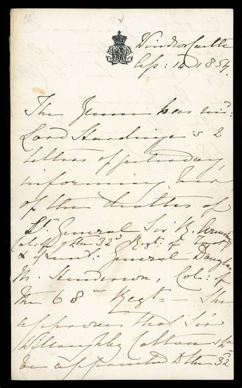 1854 Queen Victoria Autograph Letter sent from Windsor Castle