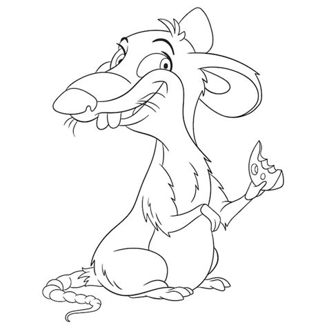 Souris Dr Le Avec Un Morceau De Fromage Page De Livre De Coloriage De