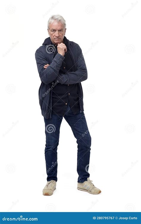 Full Length Front View Portrait Of A Man Looking Towards The Camera