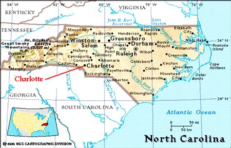 North Carolina Map and North Carolina Satellite Image