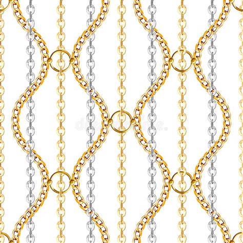 Abstract Seamless Pattern with Gold and Silver Chains Stock ...