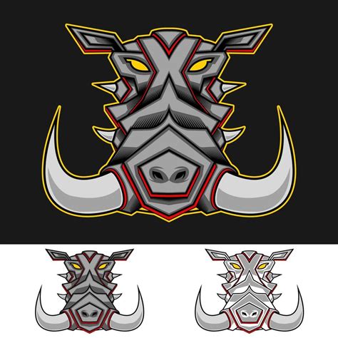 Mecha Head Boar Mascot Logo 12187433 Vector Art At Vecteezy