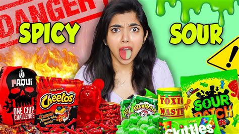 World S Spicy Vs Sour Food Challenge Youtube