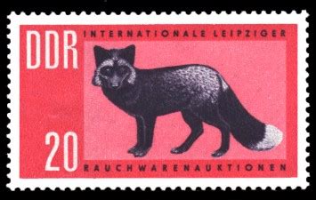 Leipziger Rauchwarenauktion Silberfuchs Briefmarke DDR