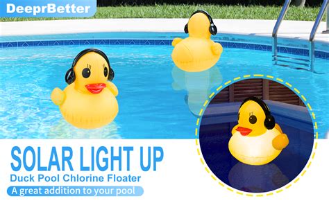 Amazon Deeprbetter Pool Chlorine Floater Solar Inflatable Duck