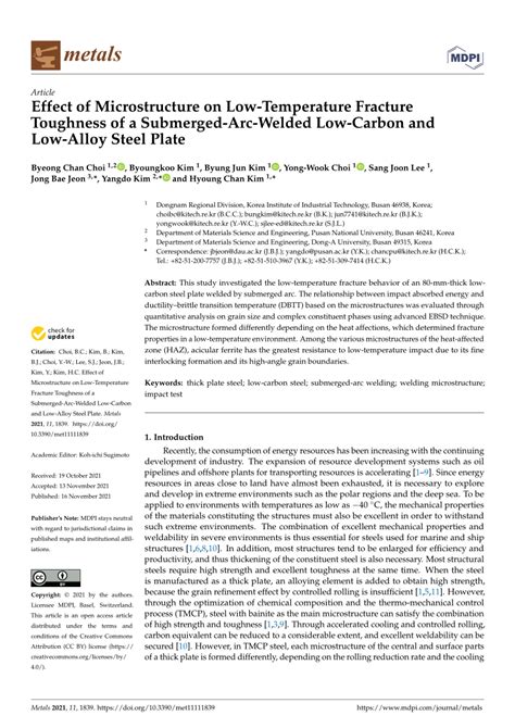 PDF Effect Of Microstructure On Low Temperature Fracture Toughness Of