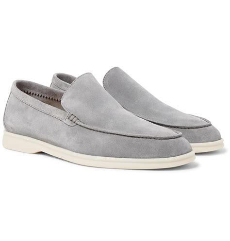 LORO PIANA Summer Walk Suede Loafers for Men | Grey loafers, Mens suede ...