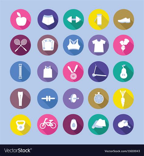 Healthy Lifestyle Icon Set Sport Royalty Free Vector Image