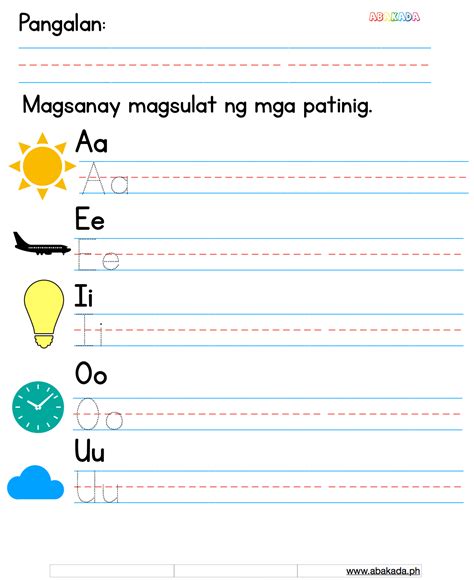 Patinig WorksheetFree Filipino Worksheets for Pre-K and Grade 1 Students | abakada.ph