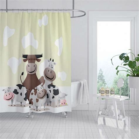 Elevate Your Bathroom Decor With A Stylish Cow Print Shower Curtain