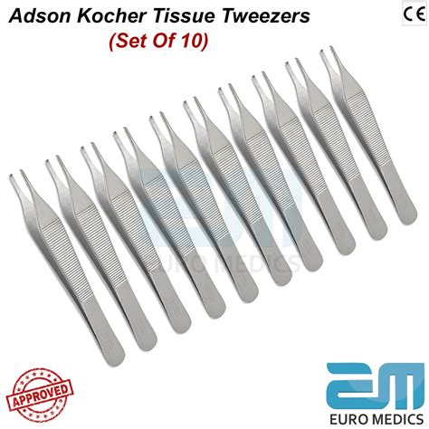 X10 New Adson Kocher Tweezers 12cm Dressing Dental Toothed Tissue