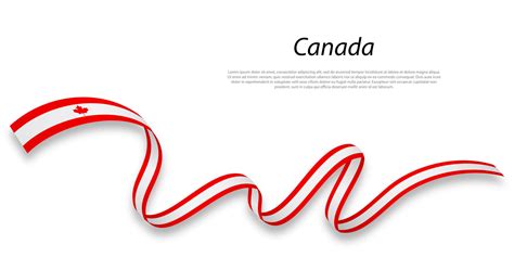 ondulación cinta o bandera con bandera de Canadá 21847062 Vector en