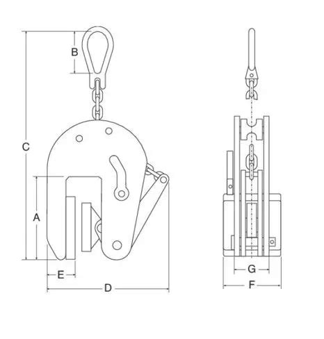 Pince à tôle levage vertical spéciale sans marquage CNM Corderie Weiss