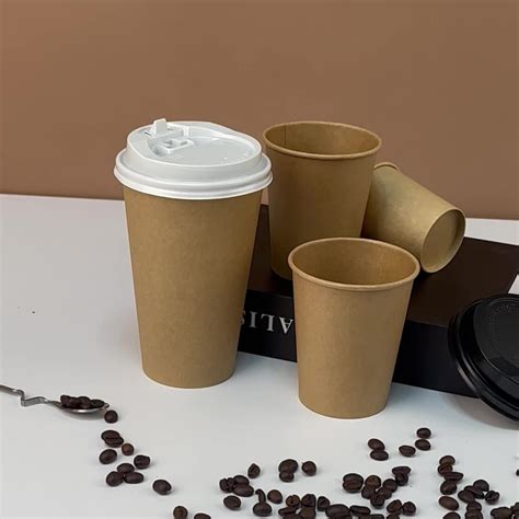 Single Wall Kraft Paper Disposable 7oz 9oz 16oz Biodegradable Hot And