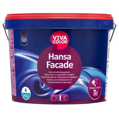 Mineralinių fasadų dažai VIVACOLOR HANSA FACADE baltos sp LA bazė 9