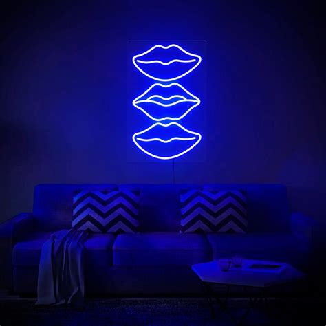 Lips Art Led Neon Sign Wall Decor Wall Sign Neon Lights Etsy