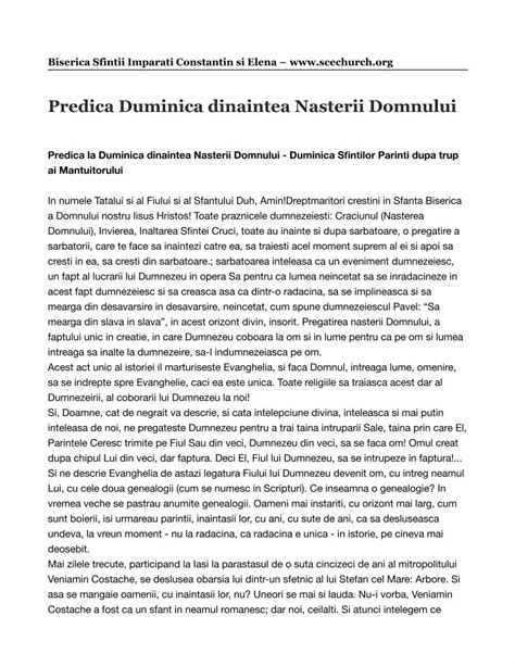 Pdf Predica Duminica Dinaintea Nasterii Domnului Pdf Filea