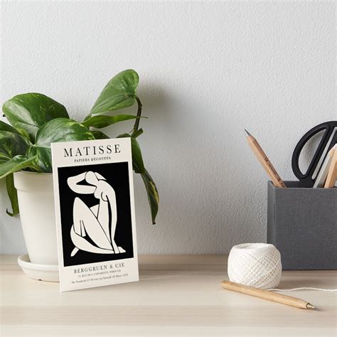 Henri Matisse Nude Paper Decoupes Art Black Back Matisse Cutout S Art Board Print For Sale