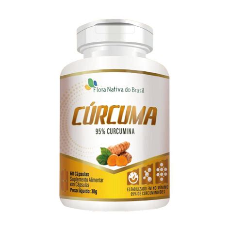 Cúrcuma Curcumina 95 Flora Nativa 60 Cápsulas 130Mg Submarino