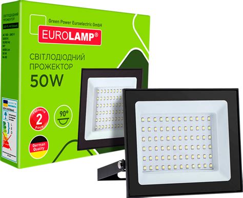 Прожектор Eurolamp LED SMD 50W 5000K с радиатором черный (LED-FL-50/5 ...