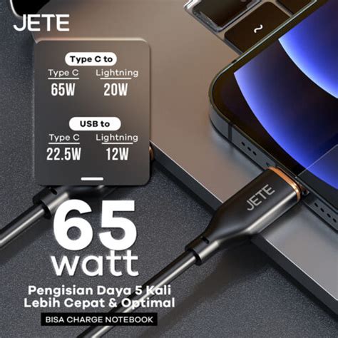 Jual Kabel Data Type C To Type C JETE CX10 65w JETE Id