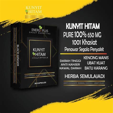 Kunyit Hitam Kapsul Original HQ Black Ginger Rawatan 3 Serangkai Lazada