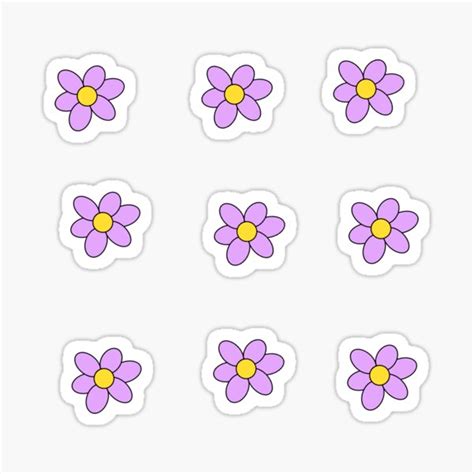 Purple Flowers Sticker Pack Sticker For Sale By Dottiebear Redbubble