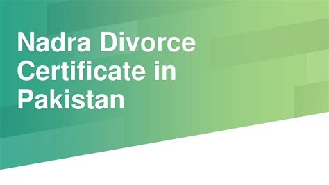 Ppt Nadra Divorce Certificate In Pakistan Legal Certificate For