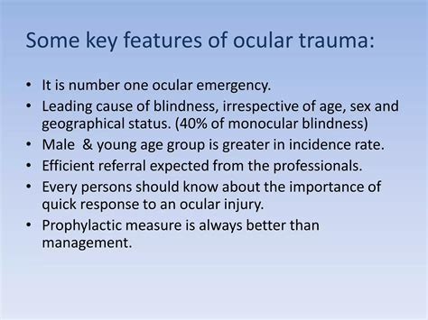 Ocular Trauma Ppt