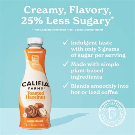 Califia Farms Toasted Hazelnut Almond Milk Coffee Creamer Fl Oz