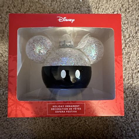 Hallmark Disney Mickey Mouse Icon Glass Ornament Black Costco Ebay