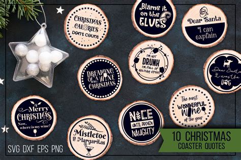 Christmas Coasters - Funny Quotes Graphic by Boertiek · Creative Fabrica