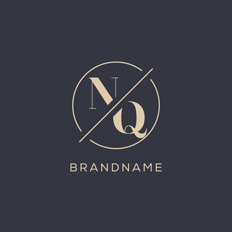 Initial Letter Nq Logo With Simple Circle Line Elegant Look Monogram