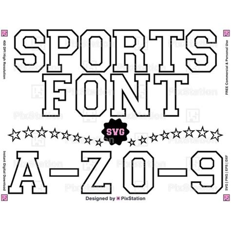 Sports Outline Svg Font, Athletic Font Svg, College Svg Font - Inspire ...