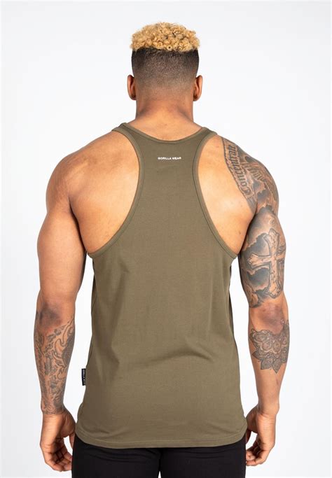 Carter Stretch Tank Top Army Green S Gorilla Wear