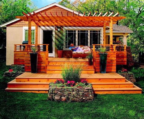 Backyard Deck White Wooden