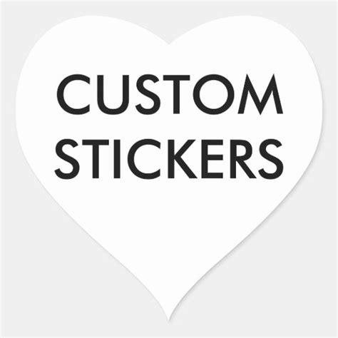 Custom Personalized Heart Stickers Blank Template