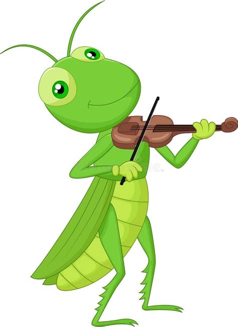 Cartoon Grasshopper With A Violin Stock Vector Image 45746256