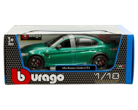 Bburago 1:18 Alfa Romeo Giulia GTA - Green Metallic with Carbon Fiber ...